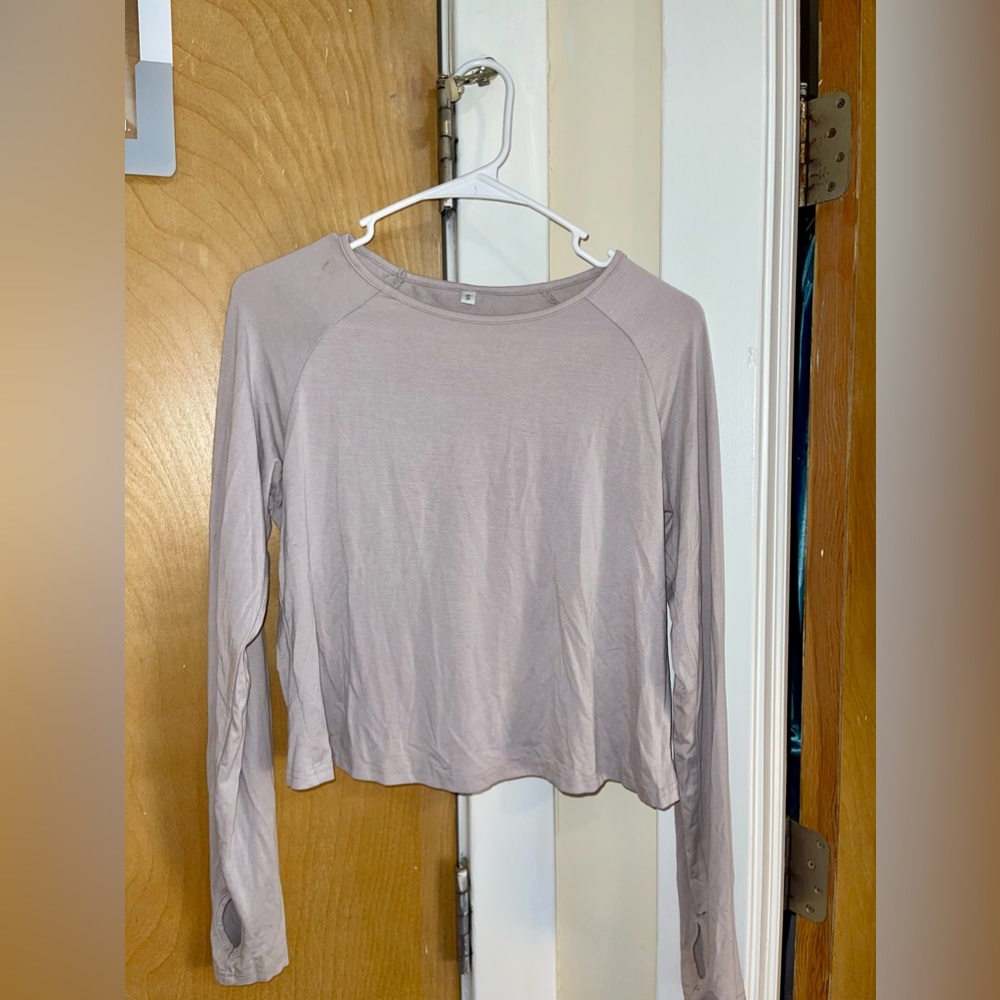 Cropped Long-Sleeve Workout Top